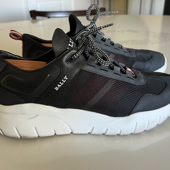 Bally Men's Brody Low Top Sneakers Black/White 10